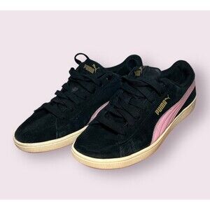 PUMA Women's Size 7.5 Vikky V2 Sneaker Black Pink Tennis Shoes Athletic Casual